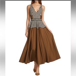 Antonio Melani
Ashley Stripe Luxe Voile V-Neckline
Sleeveless A-Line Maxi Dress